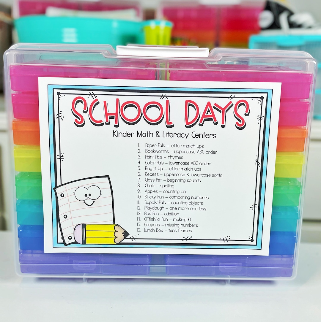 Back to School Kindergarten Math & Literacy Task Boxes Centers ...