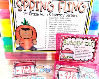 2nd Grade Spring April May Learning Activities Centers 16 Task Boxes Homeschool  Special Education