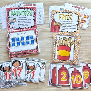 Kindergarten Math Task Box Centers & Learning Activities Counting ...