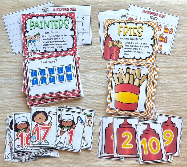 Kindergarten Math Task Box Centers & Learning Activities Counting ...