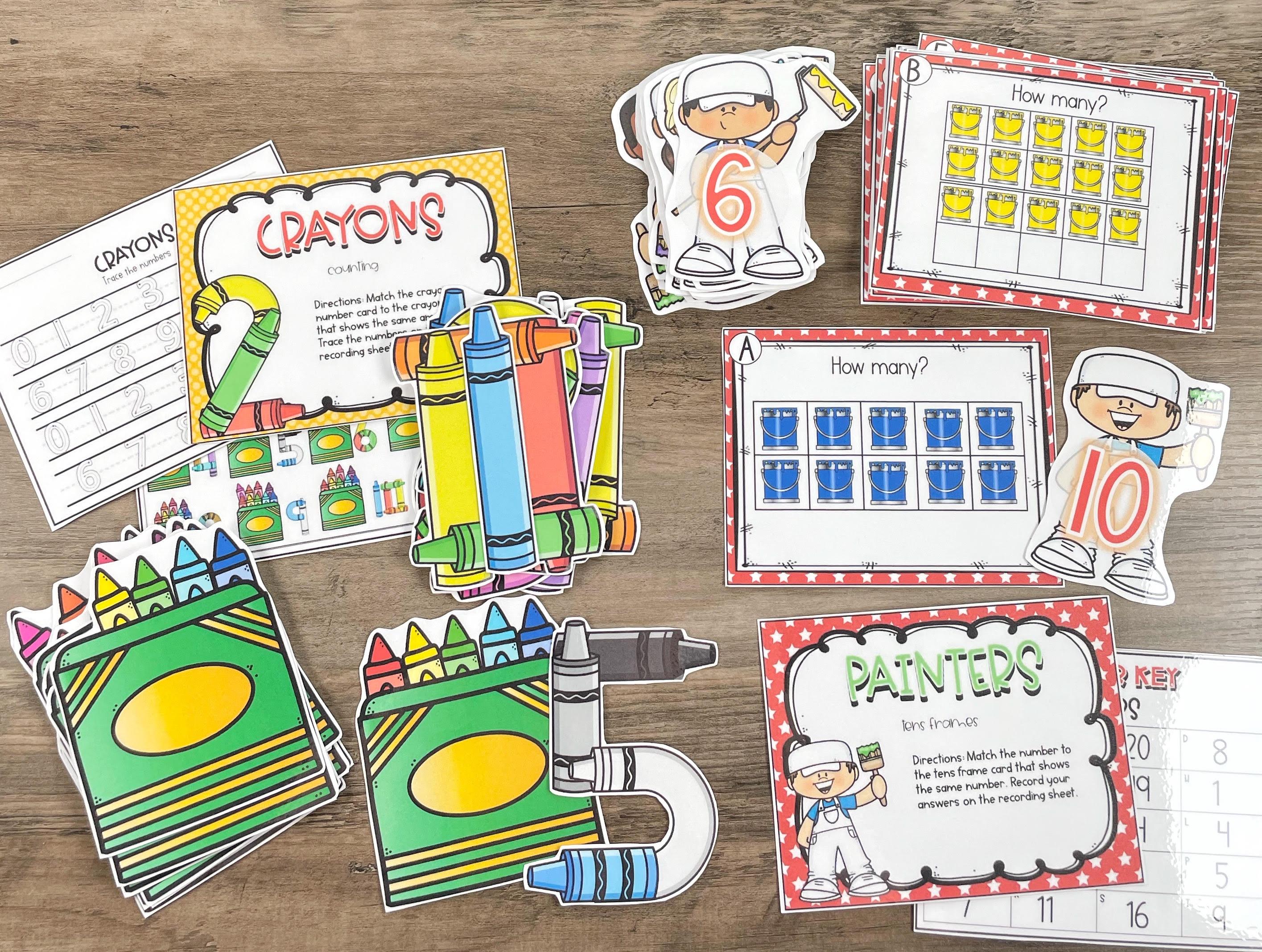 Kindergarten Math Task Box Centers: Counting, Number Recognition - Etsy