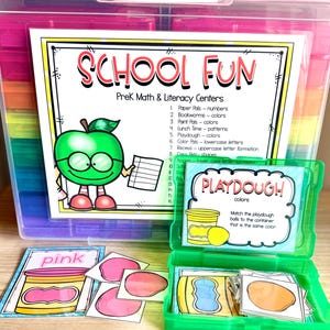 Preschool  Back to School Activity Bundle | 16 Task Box Learning for Homeschool, Special Ed, PreK