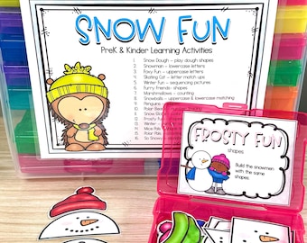 Preschool January Winter Theme Early Childhood Task Box Centers Games Educational Learning Stations