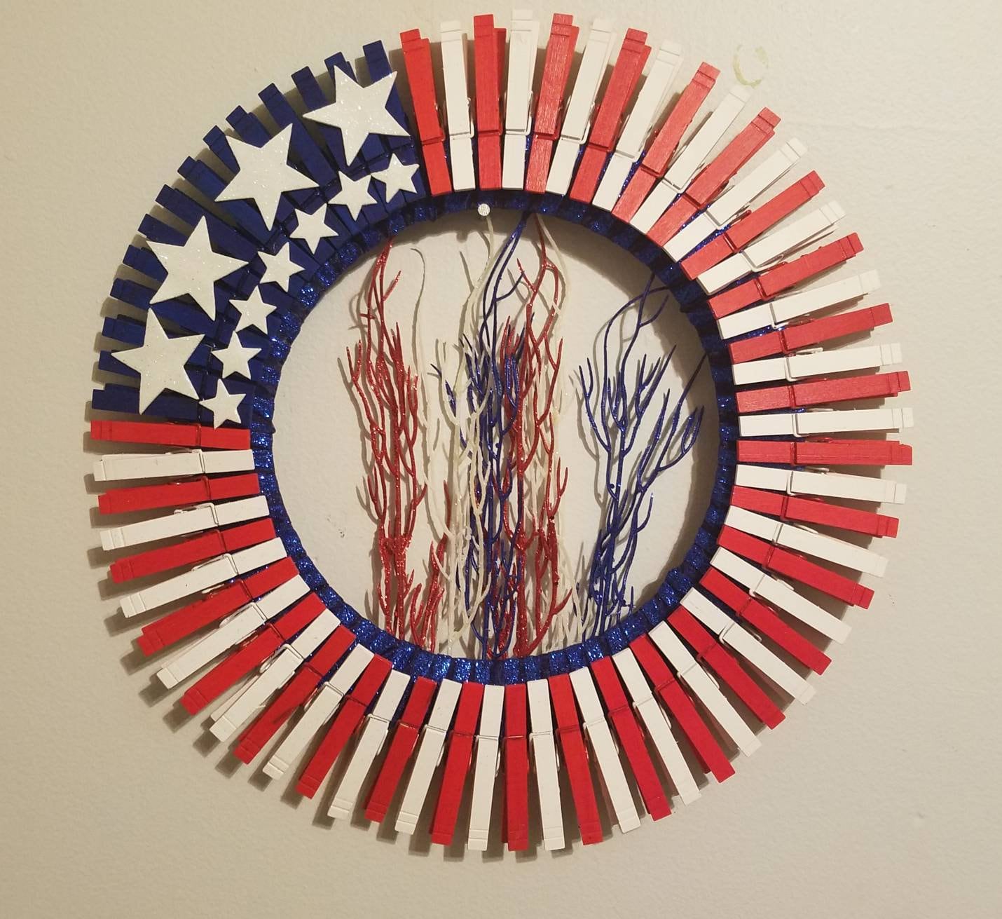 Patriotic Clothespin Wreathe