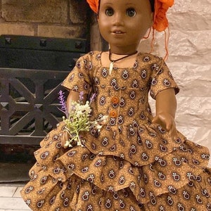 18” doll New Orleans Mardi Gra s dress, doll clothes to fit American Girl, Pleasant Company, Our Generation similar to Cécile & Marie Grace