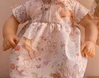3 teiliges Puppenschnittmuster, Puppenkleid, Pumphose und Stirnband, 14 zoll und 18 zoll Puppenschnittmuster, American Girl Größe, Bitty Baby Größe Nähen