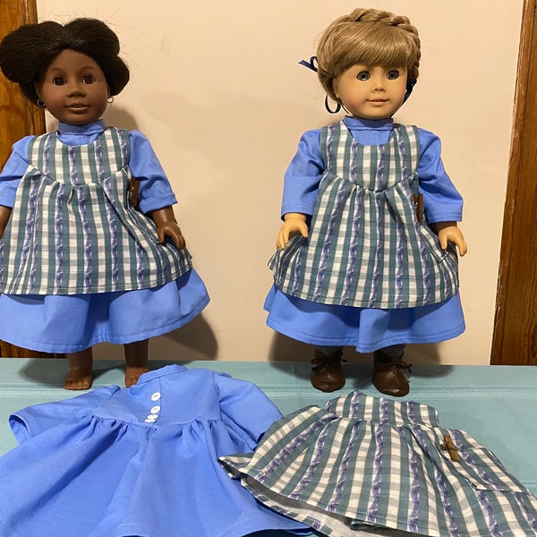 Replica Addy Work dress for dolls, 18” doll clothes, 18 inch doll dress, 1850’s doll dress for dolls like Addy Walker, fits American Girl