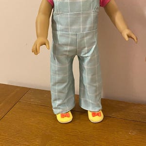 Kit Kittredge inspired overalls, 18 doll pants, chicken keeping doll outfit, clothes for American Girl, Our Generation and other 18” dolls