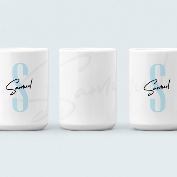 Personalized Initial Mug Custom Name Mug Personalized Coffee Cup Large Letter Mug Simple Name Tea Cup Christmas Gif| Stocking Birthday Gift