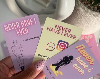 Never have I ever drinking card game - spill the vodka
