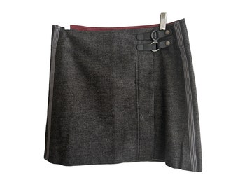 Vintage Prana wool grey kilt wrap style skirt