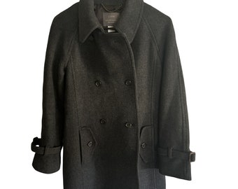 Vintage J Crew stadium cloth Nello Gori wool blend heather gray coat