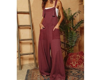 Good Days Jumpsuit with Pockets in Wine