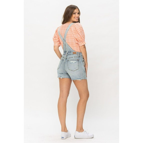 Distressed overall best sale shorts