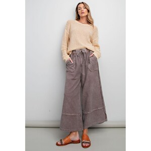 Easel Let's Chill Comfy Wide Leg Pants in Espresso EB40797 Bild 4