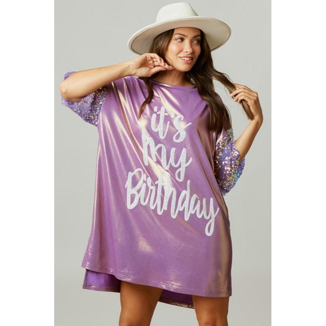 Fantastic Fawn Birthday Queen Sequin Sleeve Foil Dress in - Etsy