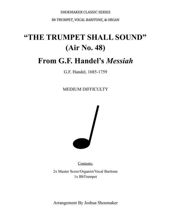 The Trumpet Shall Sound from Handel's Messiah Etsy