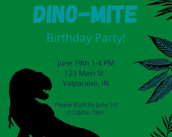 Dino-Mite T-Rex Festa di compleanno Invito stampabile