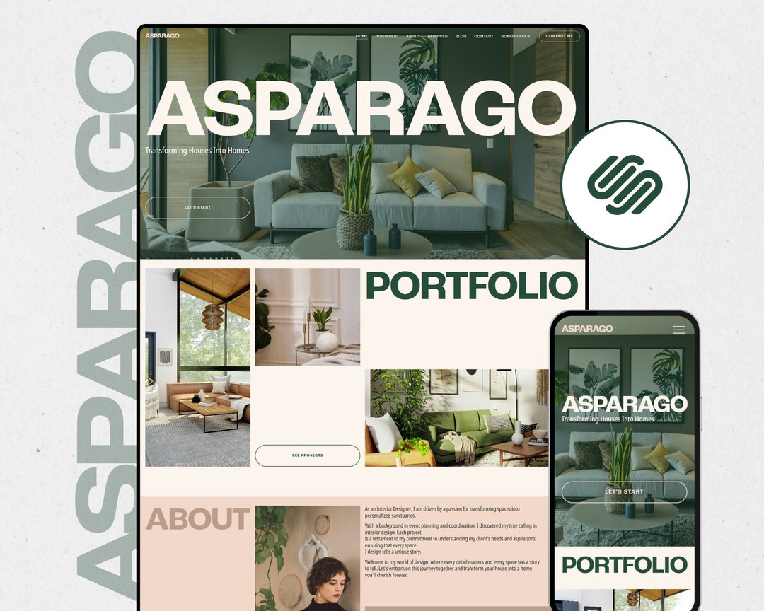 Interior Designer Squarespace Website Template, Squarespace 7.1 ...