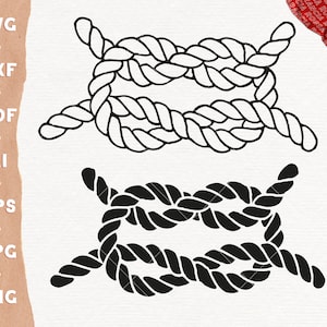 File di taglio SVG nodo di corda nautica, DXF PNG eps, nodo di corda marina in formato SVG, clipart nodo di corda, nodo quadrato nautico, nodo quadrato, file Cricut Cut