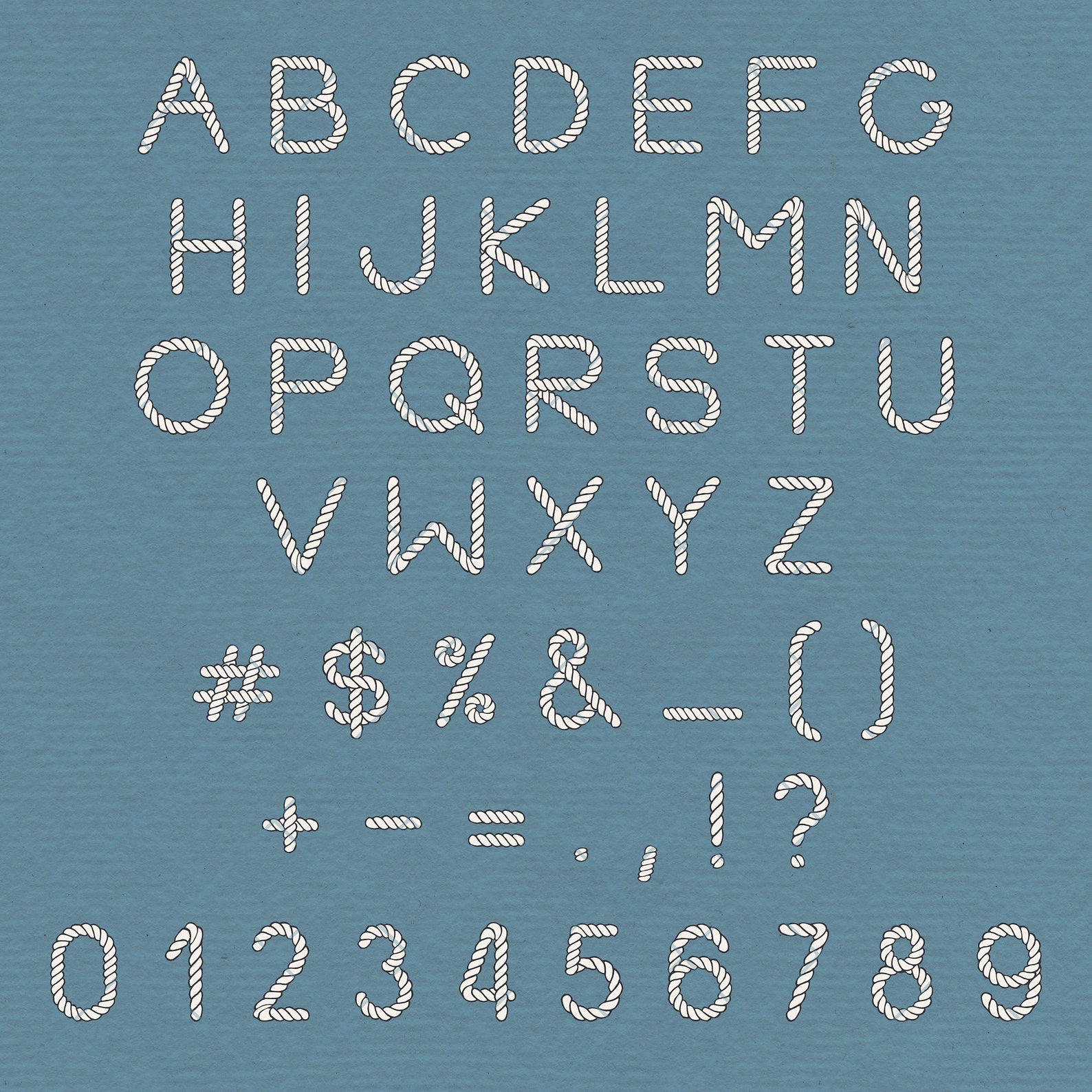 Rope Alphabet, Rope Letters, Rope Alphabet Clipart, Rope Letters SVG