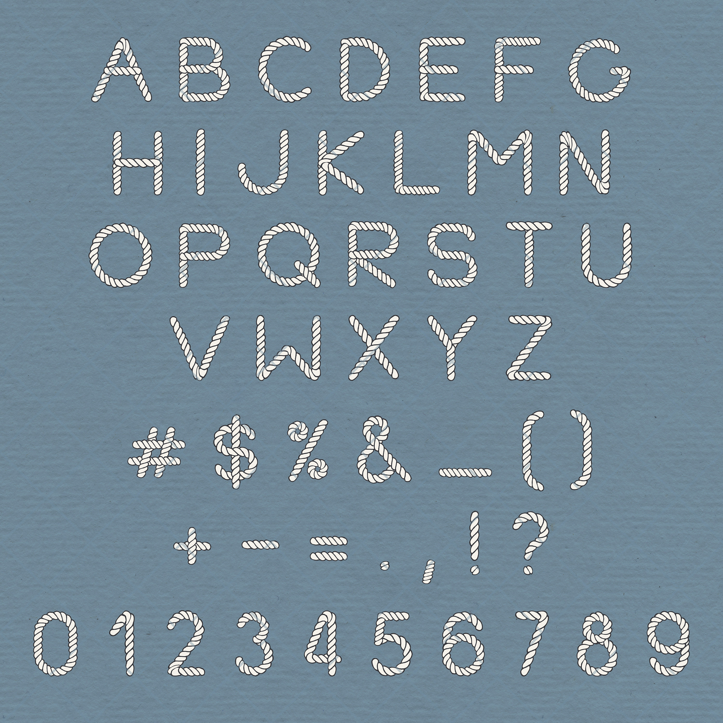 Rope Alphabet, Rope Letters, Rope Alphabet Clipart, Rope Letters SVG