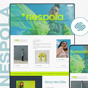 Marketing Agency Squarespace Website Template, Squarespace 7.1 Template, Digital Agency Website, Virtual Assistant, Social Media Manager