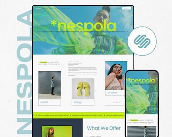Marketing Agency Squarespace Website Template, Squarespace 7.1 Template, Digital Agency Website, Virtual Assistant, Social Media Manager