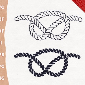Rope SVG, Nautical Rope Knot SVG cut file, Overhand Knot, Ocean SVG, Rope Knot Clipart, Svg files for Cricut