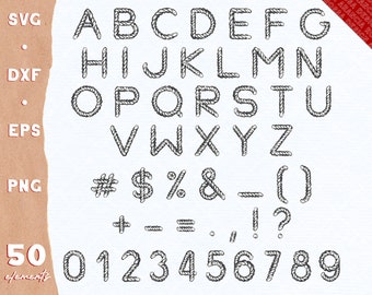 Rough Rope Alphabet, Rope Letters, Rope Alphabet Clipart, Rope Letters SVG, Rope Letters PNG, Rope Numbers, Rope Font For Cricut, Rope SVG