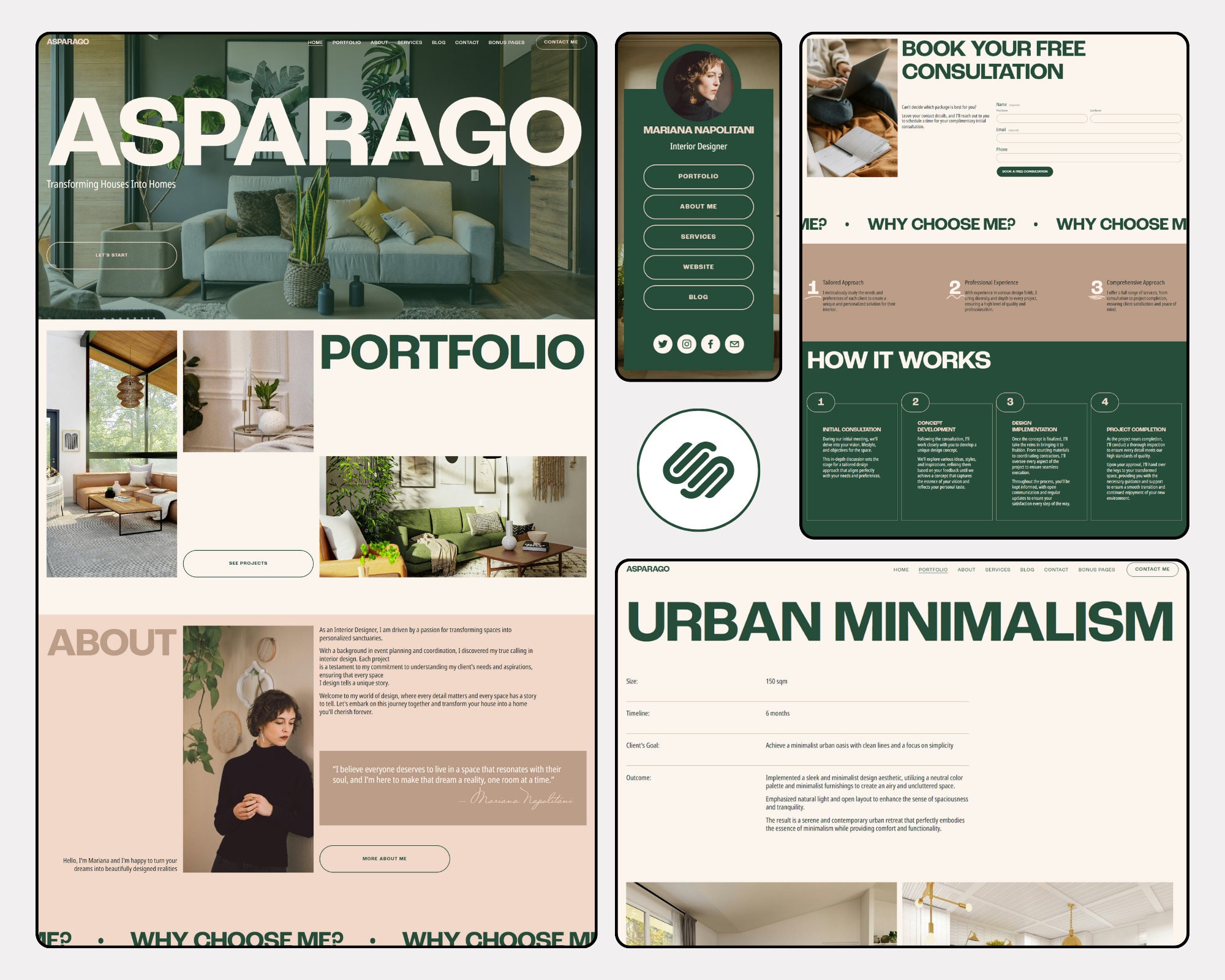Interior Designer Squarespace Website Template, Squarespace 7.1 ...