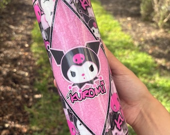 Kitty Romi Glitter Tumbler, 20oz, Stainless Steel