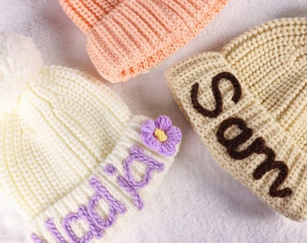 Gorro bordado para bebé personalizado, sombrero de invierno para niños con bordado personalizado, regalo de baby shower, regalo para recién nacidos, regalos para niños, regalo para niños pequeños