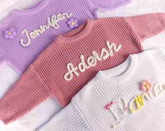 Personalized Baby Name Sweater/Custom Baby Sweater with Name/Embroidered Children Sweatshirt/Customized Baby Gifts/Christmas gift