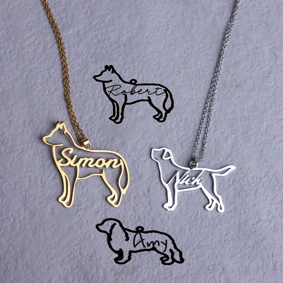 Custom pet outlet silhouette necklace