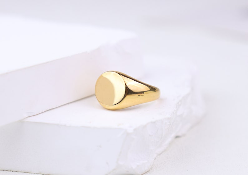 Anillo de sello personalizado para hombres y mujeres-Anillo de nombre de logotipo de dibujo real personalizado-Anillo de sello rosado ovalado-Anillo de oro personalizado-Anillo de sello para hombre Gold