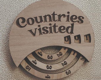 Countries Visited Counter Magnet | Traveler Tracker Fridge Magnet | Traveling Progress log | Couples Travel Gift