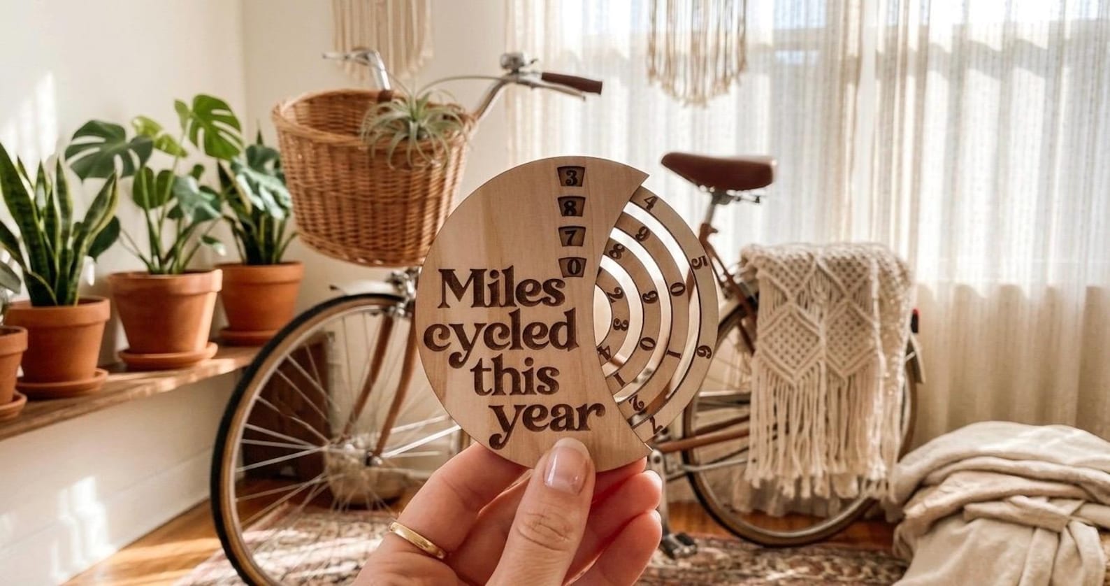 XL Miles Cycled this Year Tracker Magnet | Cycling Gift