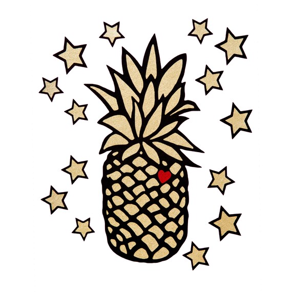 Gold Pineapple Soft Metallic Foil Design Hoodie Sweatshirts - Etsy