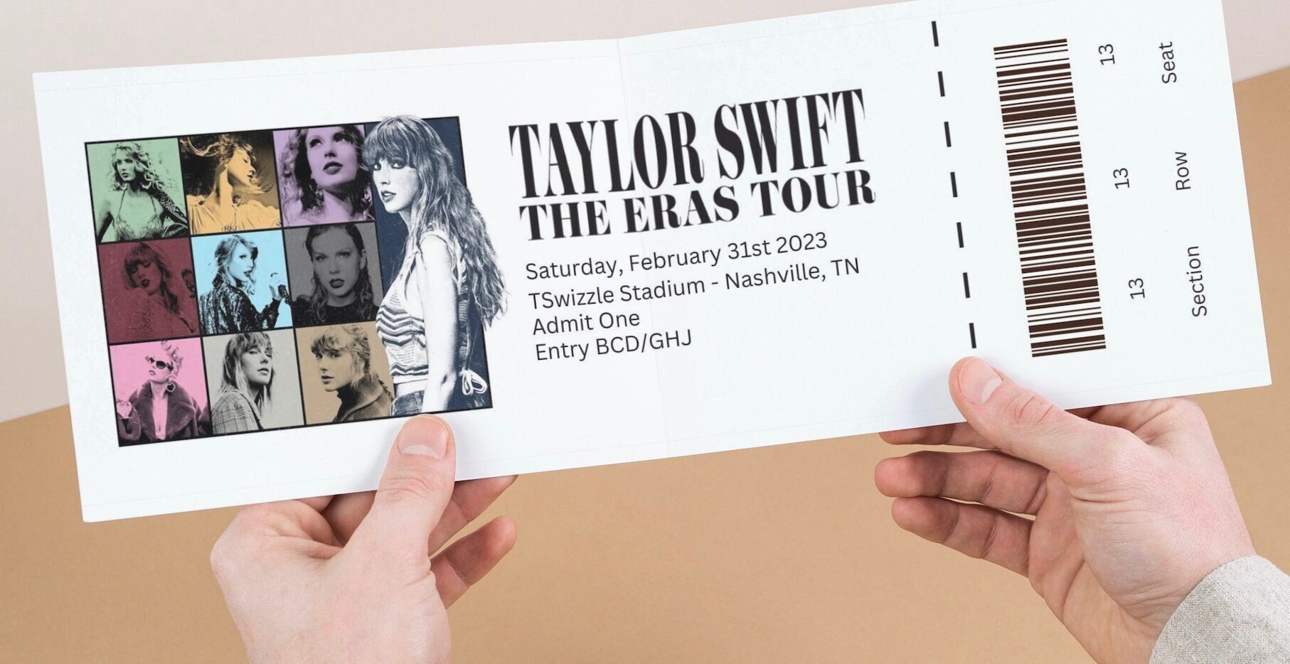 Taylor Swift the Eras Tour 2023 Customizable Ticket Template Etsy