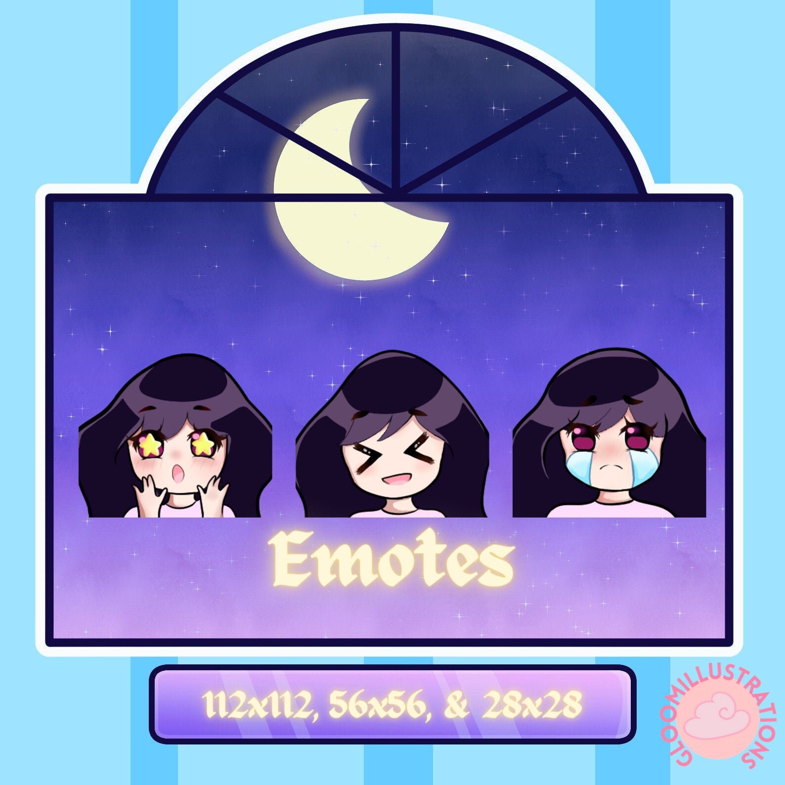 Wow Laughing Crying // Black Hair Emote Pack // Twitch | Etsy
