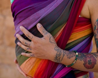Girasol Rainbow Baby Woven Wrap Baby Carrier: Fair Trade Handwoven Cotton