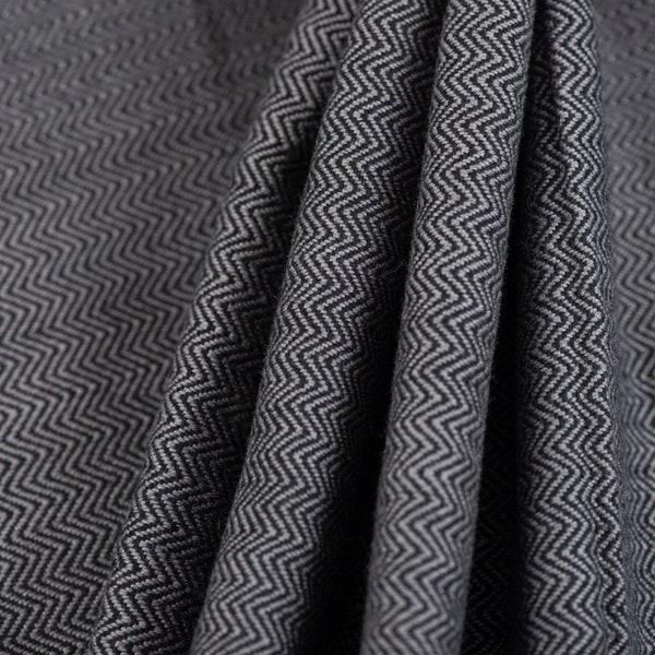 Babytragetuch: Girasol Eclipse Black Grey Herringbone, Fair Trade