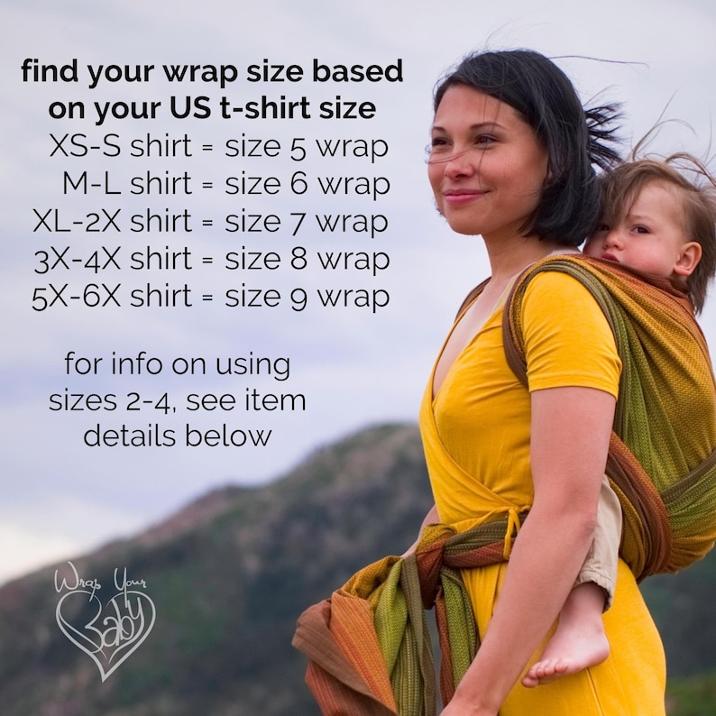 Handwoven Baby Wrap Fair Trade SUPPORTIVE Baby Carrier for Front & Back Carrying Infant or Toddler Girasol Sherwood image 2