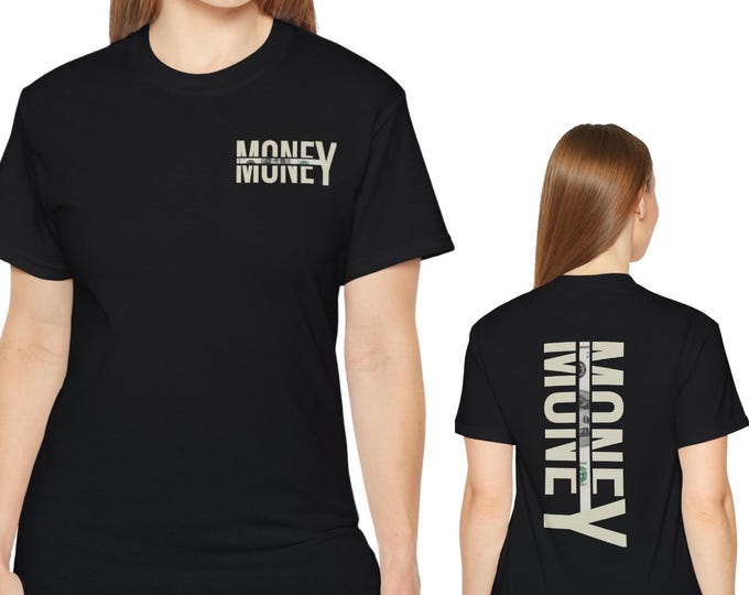 Dollar Bill Print Tee, Summer Casual Wear, Unisex T-Shirt
