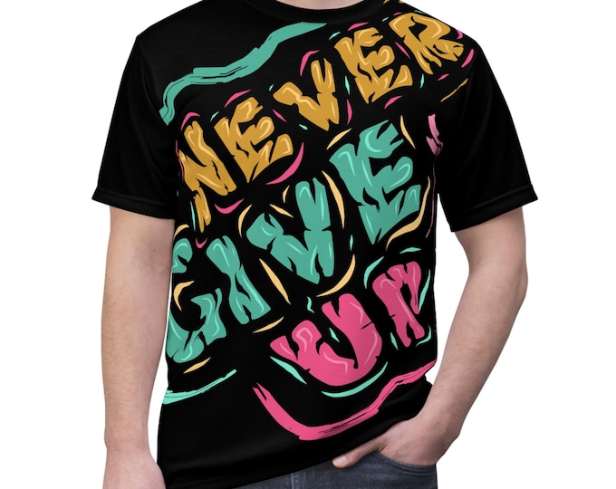 Never Give Up graphic tee | Cut & Sew Tee