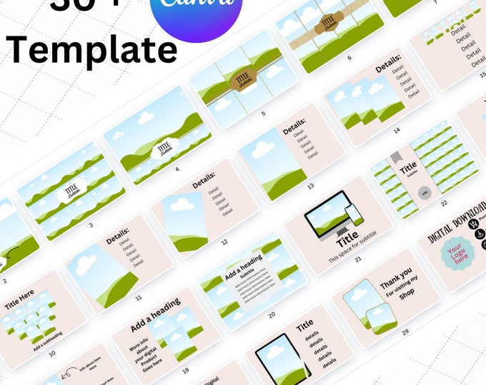 30+ Customizable Listing Canva Template Set for Digital Products