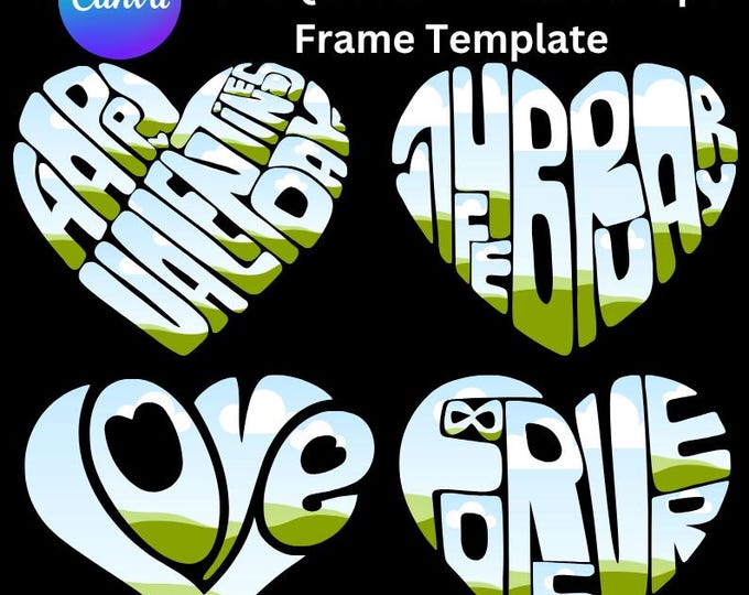 Words Of Love Quotes In Canva Templates,Happy Valentine day, Love, Forever, 14 February, Drop Image or Video into Template Frame