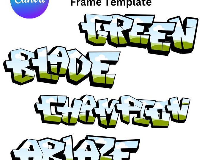 Word Arts in Canva Template Frame, Digital Download