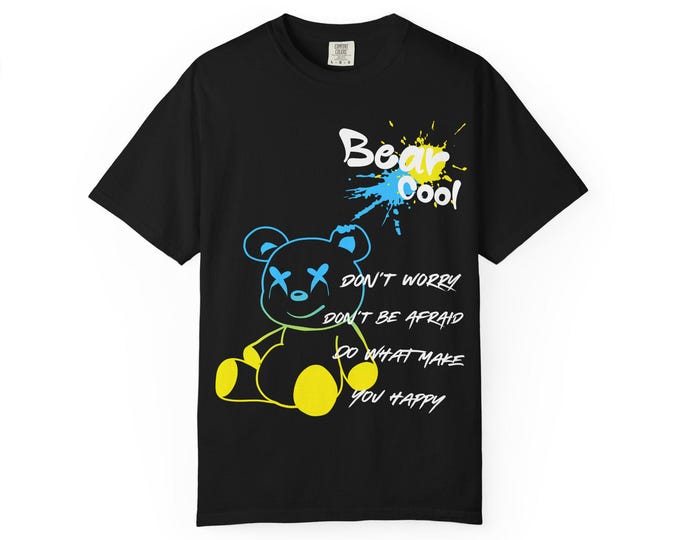 Colorful Bear Cool T-shirt, Trendy Graphic Tee, Unisex Summer Shirt, Gift for Friends, Casual Wear